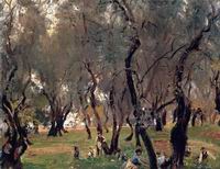 (image for) Handmade Oil painting for home canvas, oil painting framed canvas for living room John Singer Sargenti's art The Olive Grove 190